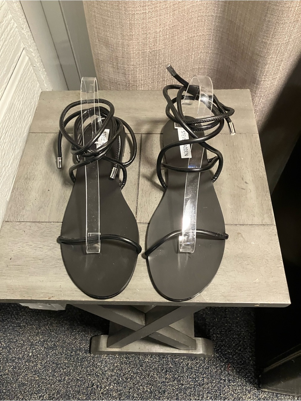 Steve Madden Black Wrap Around Sandals